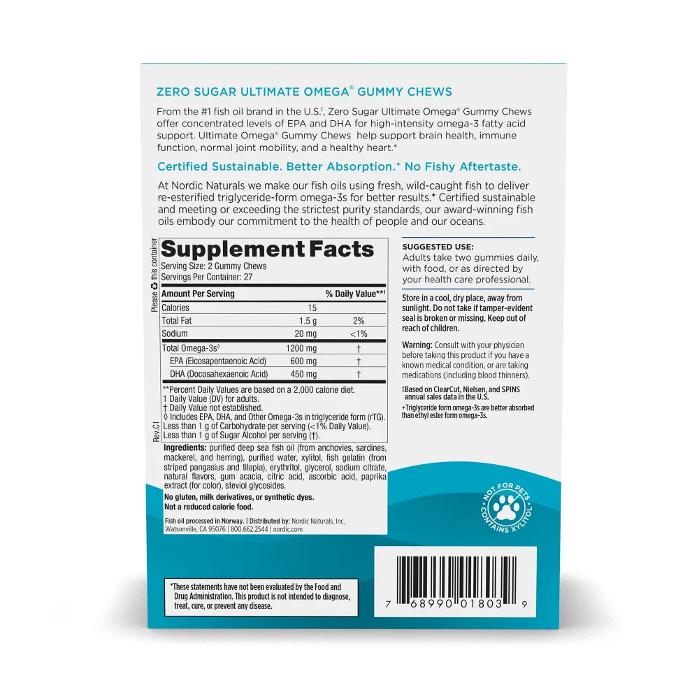 Zero Sugar Ultimate Omega 54 Gummies