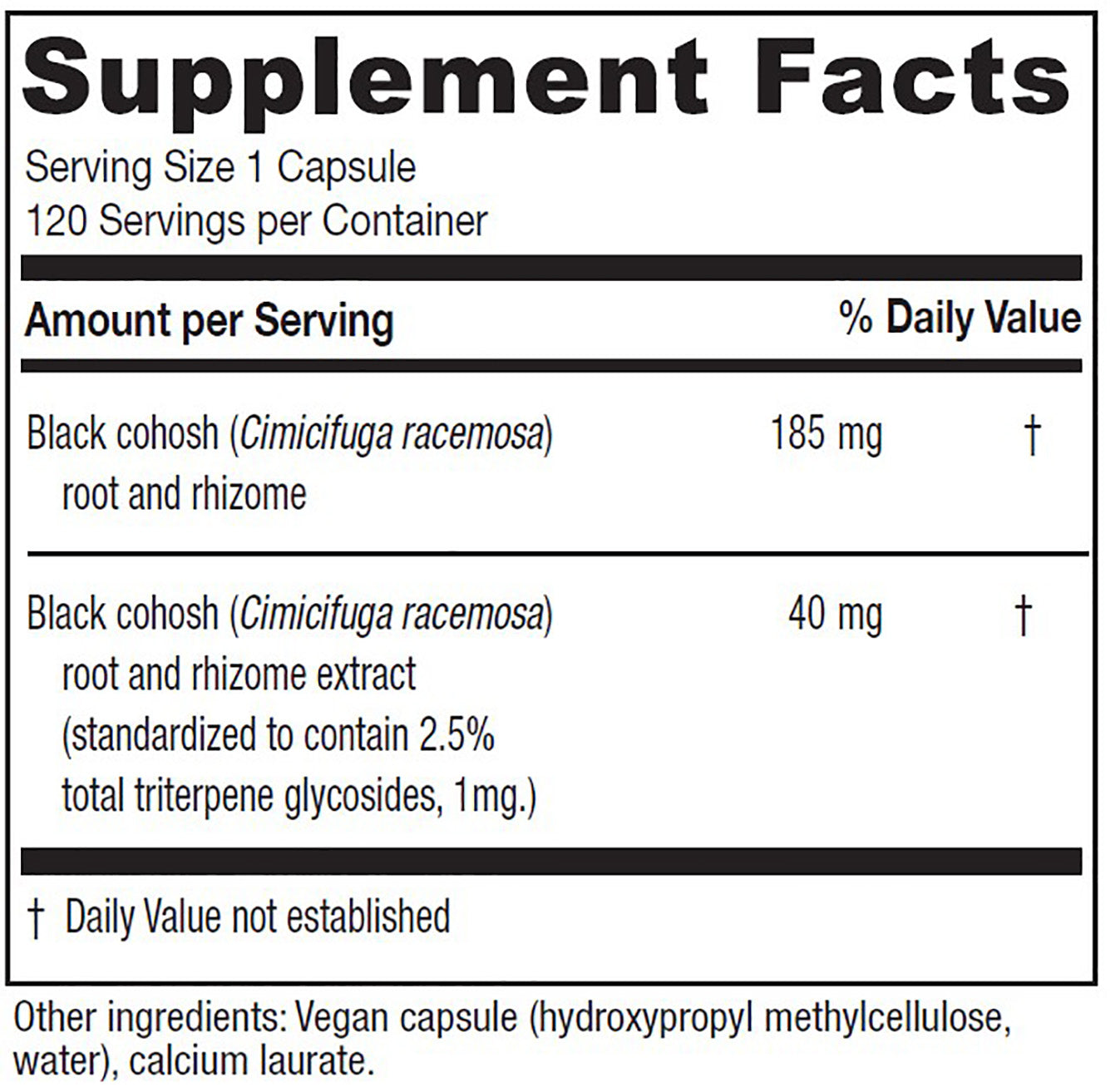 Black Cohosh 120 Caps