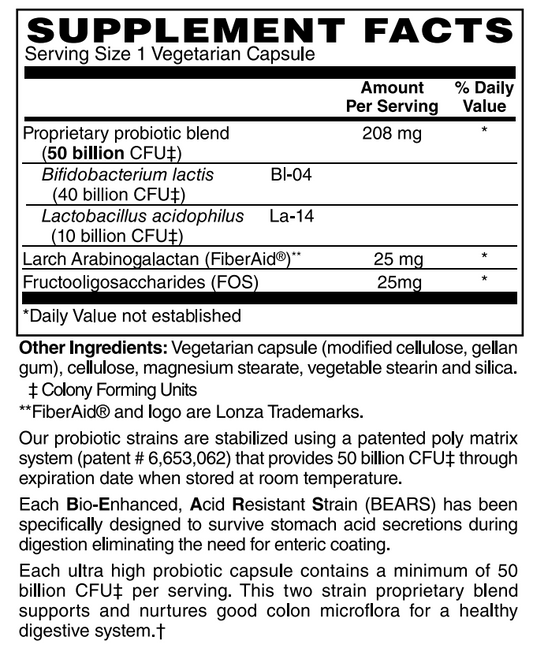 Colon Health Probiotic 50 Billion 30 VCaps