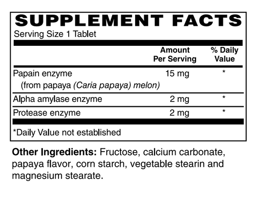 Papaya Enzyme Chewable 100 Tablets
