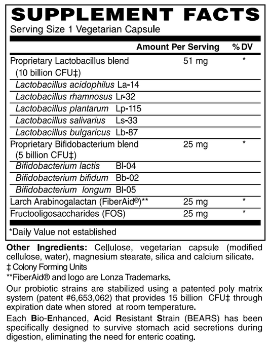 Women’s 15 Billion Probiotic Formula 30 VCaps