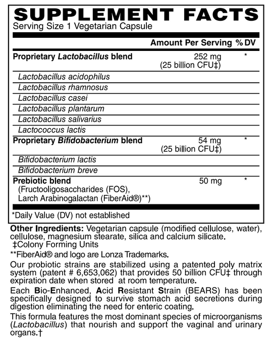 Women’s 50 Billion Probiotic Formula 60 VCaps