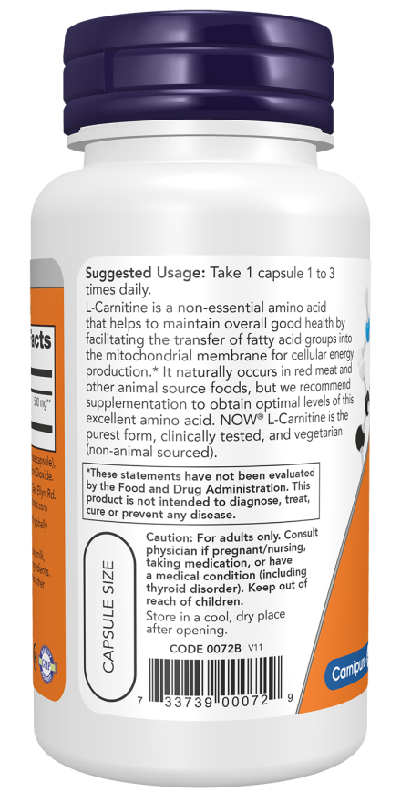 L Carnitine 500 MG  60 Caps