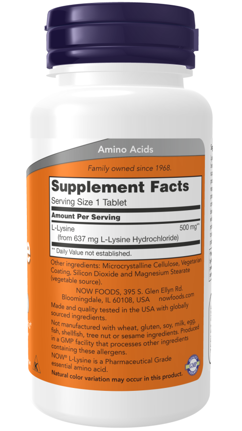 L Lysine 500 mg  100 Veg Tabs
