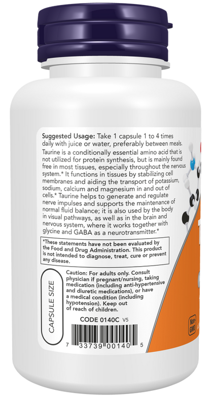 Taurine 500 mg  100 Caps