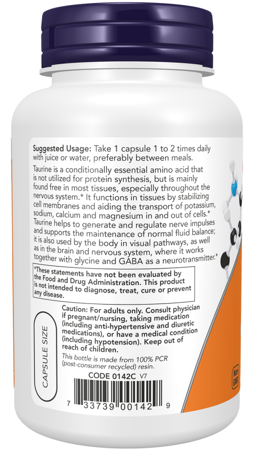 Taurine 1000mg  100 Caps