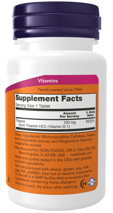 Vitamin B1 100mg  100 Tabs