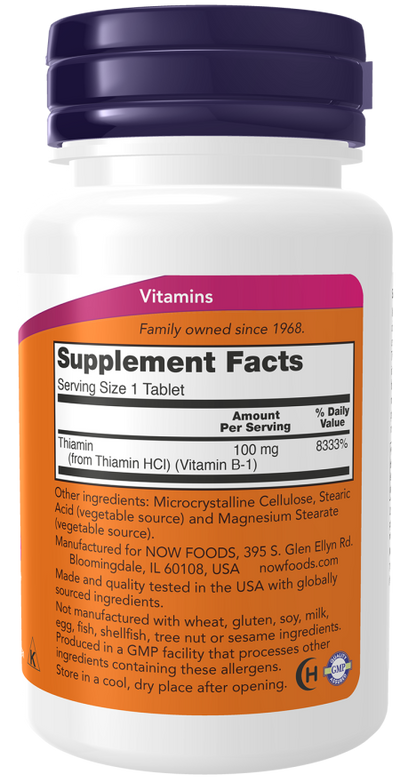 Vitamin B1 100mg  100 Tabs