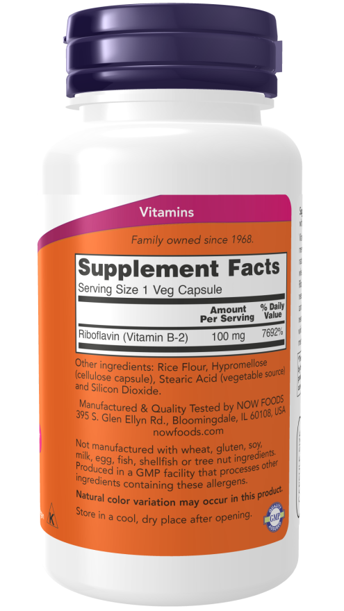 Vitamin B2 100mg  100 VCaps