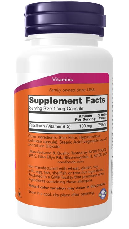 Vitamin B2 100mg  100 VCaps