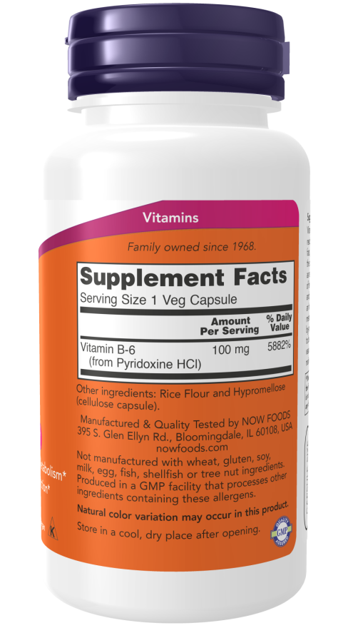 Vitamin B6 100 mg 100 Veg Caps