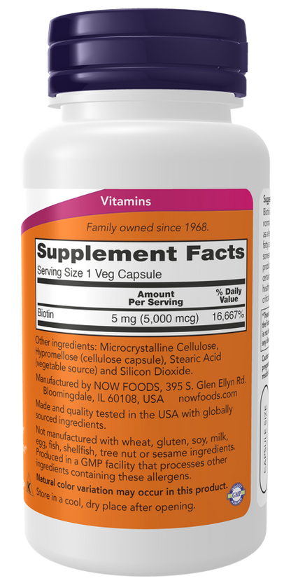 Biotin 5000 mcg 60 Veg Caps