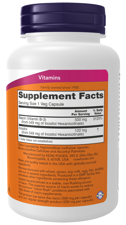 Flush Free Niacin 500mg Double Strength  90 Caps