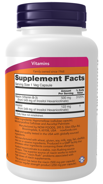 Flush Free Niacin 500mg Double Strength  90 Caps