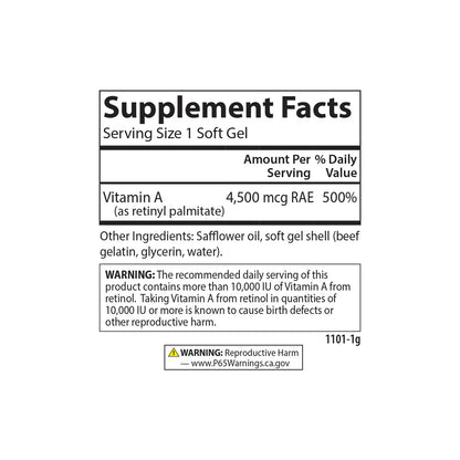 Vitamin A Palmitate 15000IU  120 Softgels