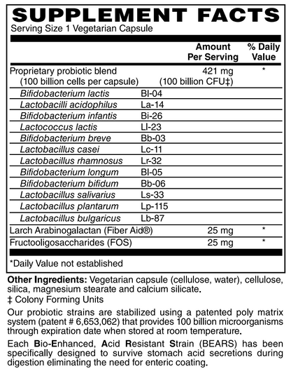 100 Billion Probiotic 30 VCaps