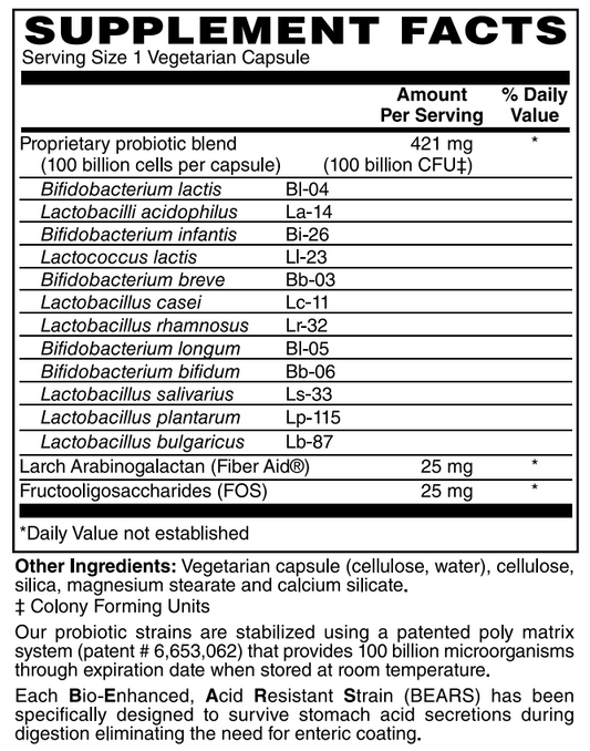100 Billion Probiotic 30 VCaps