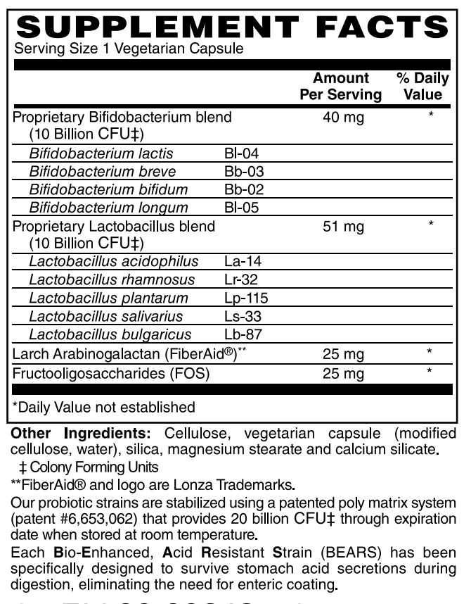 20 Billion Probiotic 60 VCaps