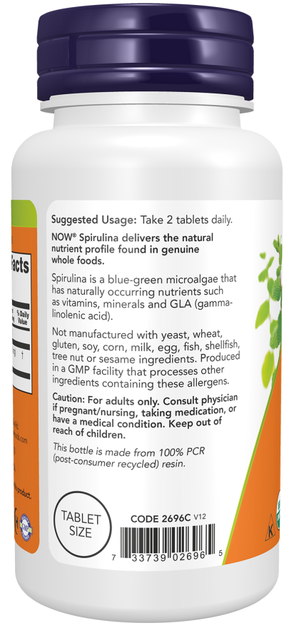 Certified Organic Spirulina 500 mg  500 Tab