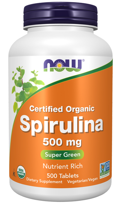 Certified Organic Spirulina 500 mg  500 Tab