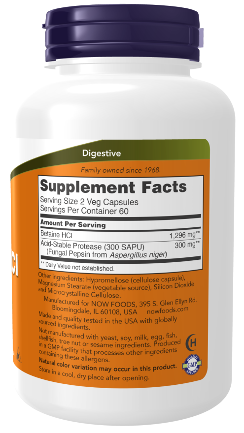 Betaine HCL 648mg  120 Veg Caps