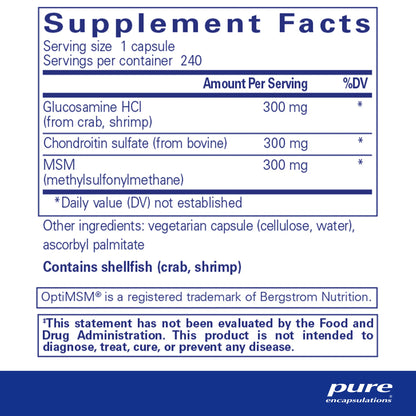 Glucosamine Chondroitin W MSM   240 Caps
