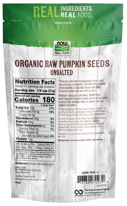 Organic Pumpkin Seeds Raw  12 oz