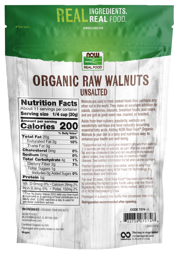 Walnuts Raw Organic  12 oz