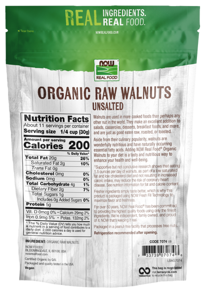 Walnuts Raw Organic  12 oz