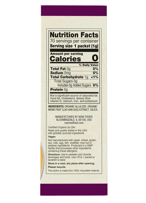 Organic Monk Fruit Keto Friendly   70 packets