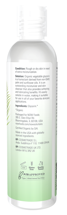 Certified Organic Vegetable Glycerine  8 fl oz