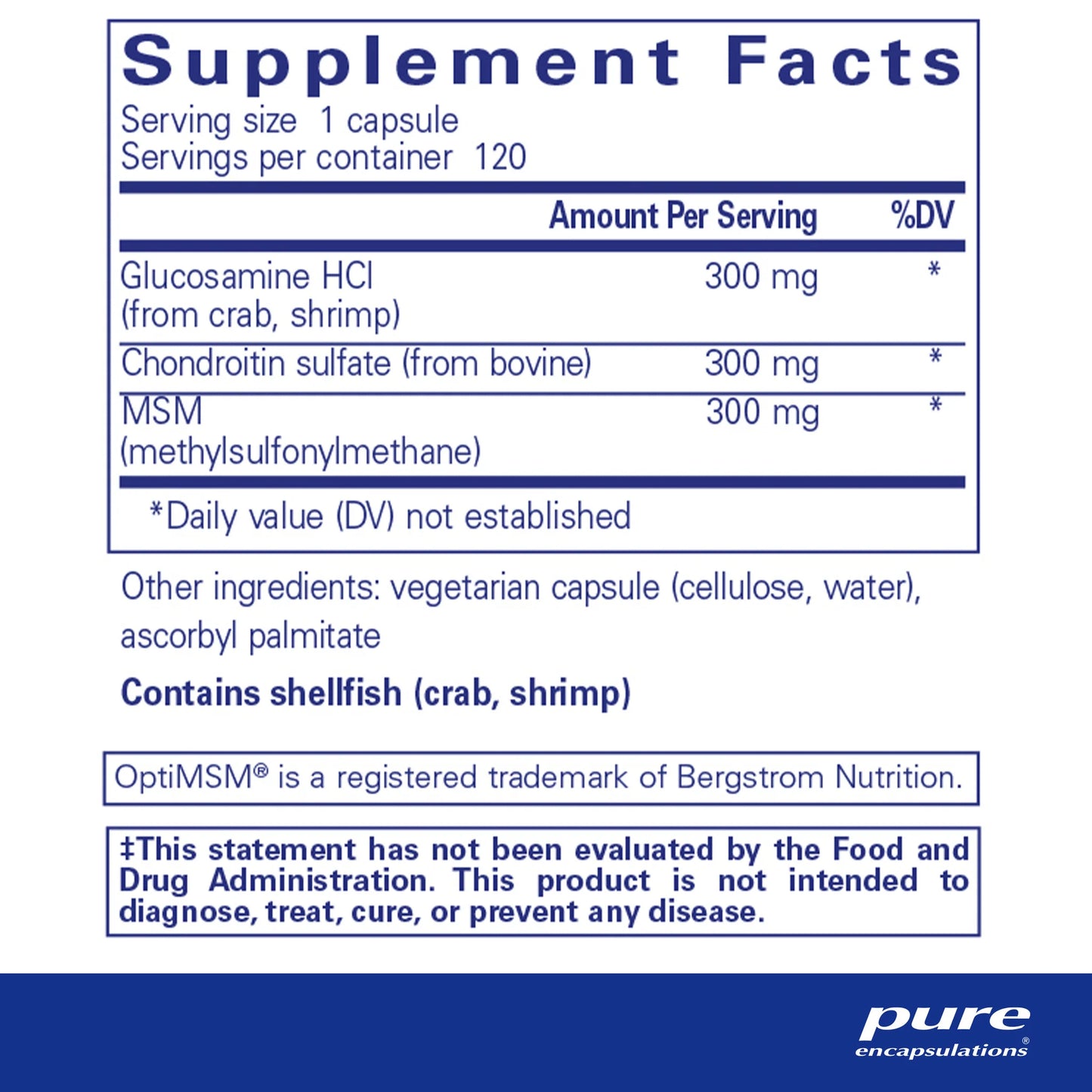 Glucosamine Chondroitin W MSM   120 Caps