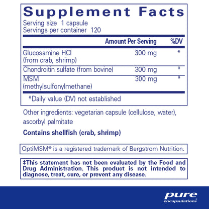 Glucosamine Chondroitin W MSM   120 Caps