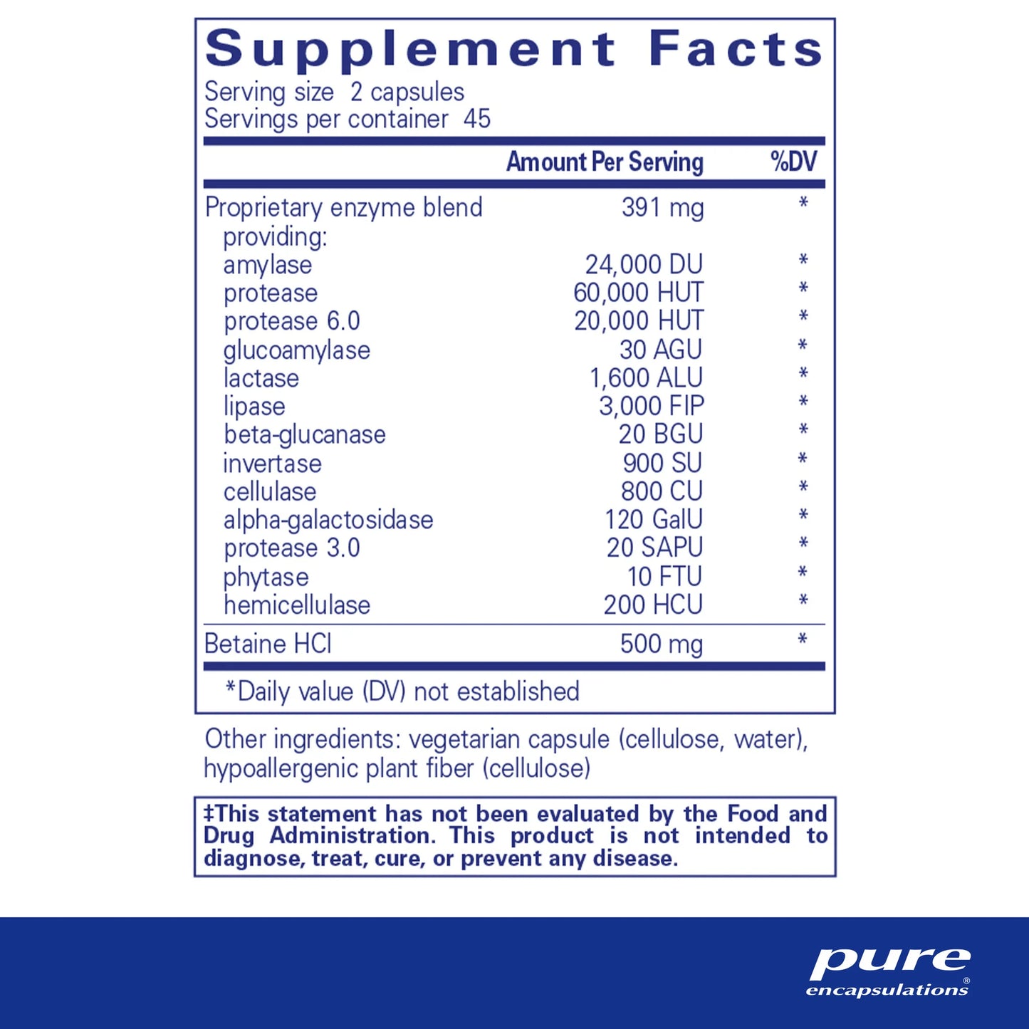 Digestive Enzymes Ultra with Betaine HCl 90 Caps