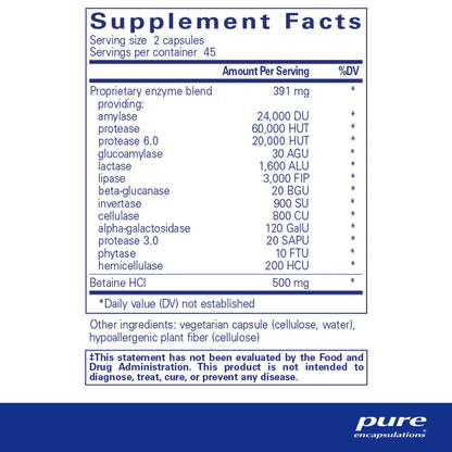 Digestive Enzymes Ultra with Betaine HCl 90 Caps