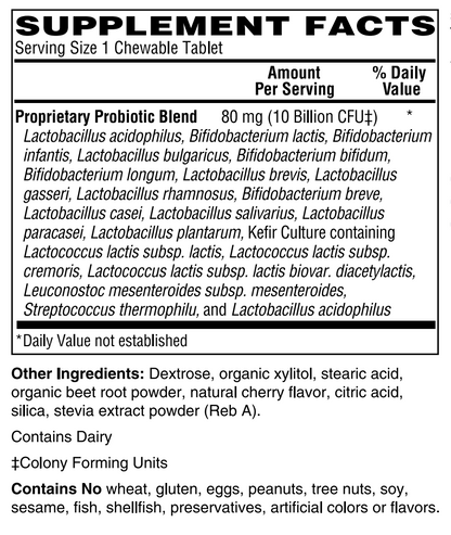 Adult Probiotic 10 Billion CFU 60 Chewable Tablets