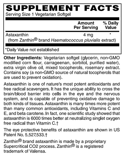 Astaxanthin 4mg 60 VSoftgels