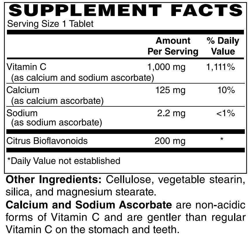 Supplement facts label with detailed nutritional information on a white background