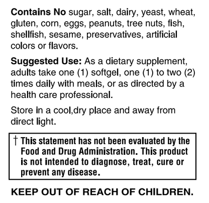 CoEnzyme Q10 (CoQ10) 100mg 60 Softgels