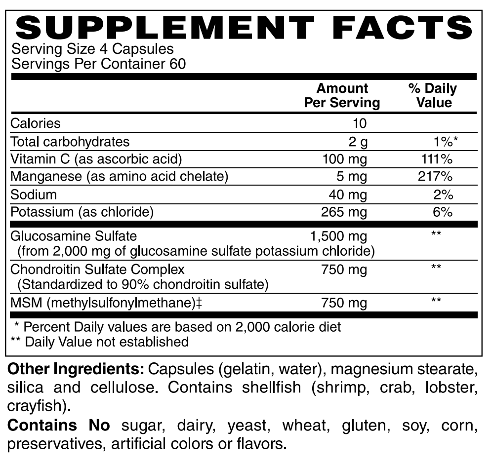 Glucosamine Sulfate, Chondroitin & MSM 240 Caps