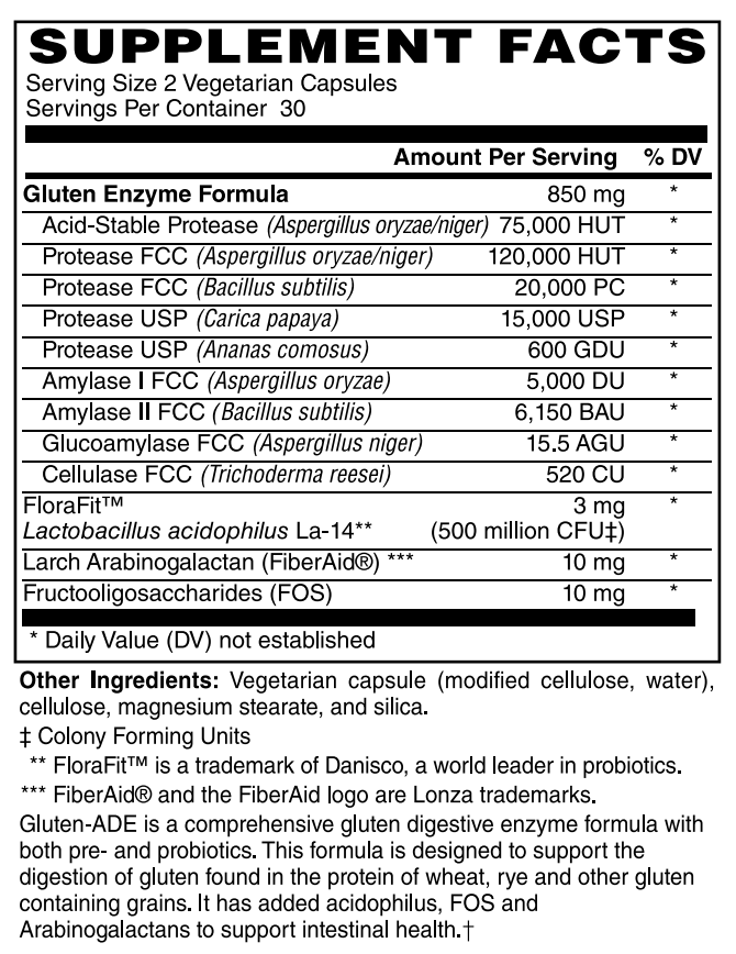 Gluten-ADE Digestive Enzymes 60 VCaps