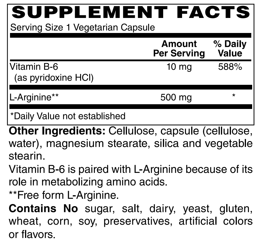 L Arginine 500 mg 100 VCaps