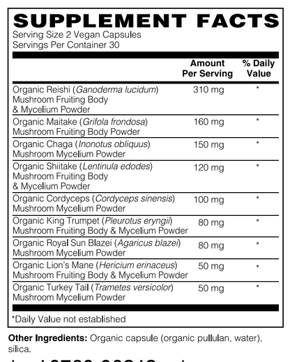 Mushroom Immune Support Organic 60 Vegan Caps