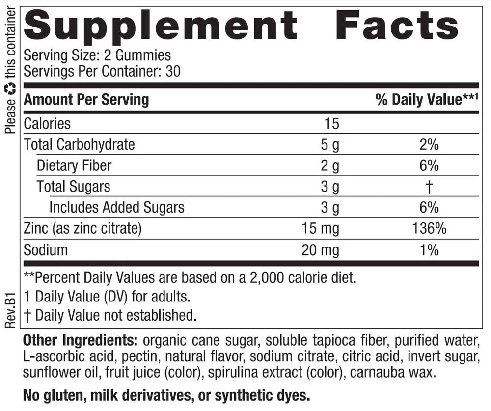 Zinc Gummies  30 Gummies