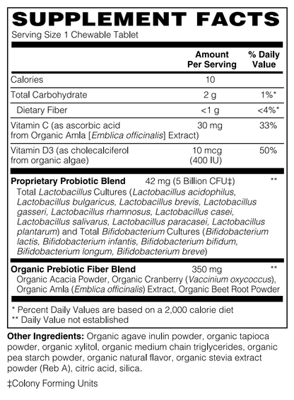 Organic Kids Comfort 5 Billion Probiotic Plus Vitamin C and D – Strawberry Banana
