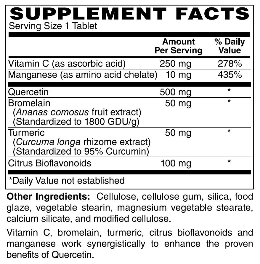 Quercetin 500 Plus 100 Tabs