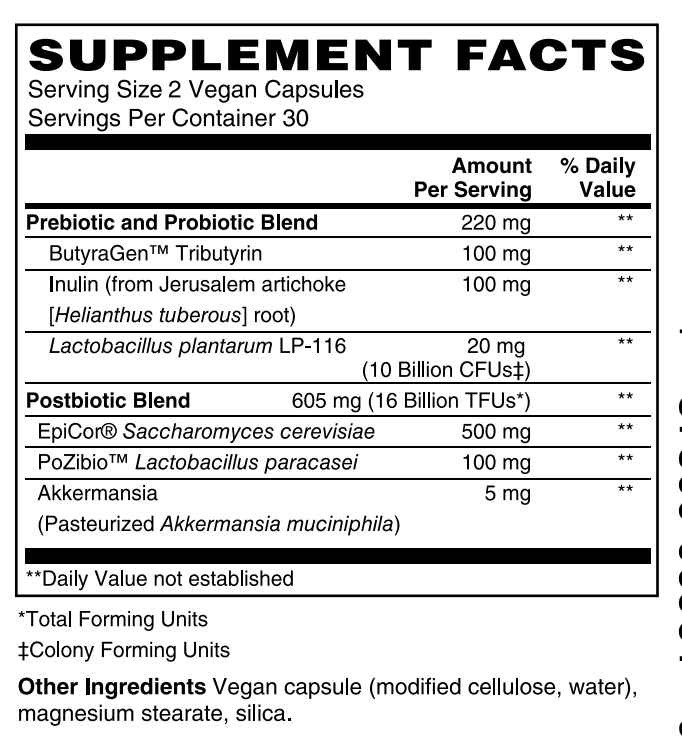 Advanced Synbiotic Pre, Pro and Postbiotic 60 vegan caps