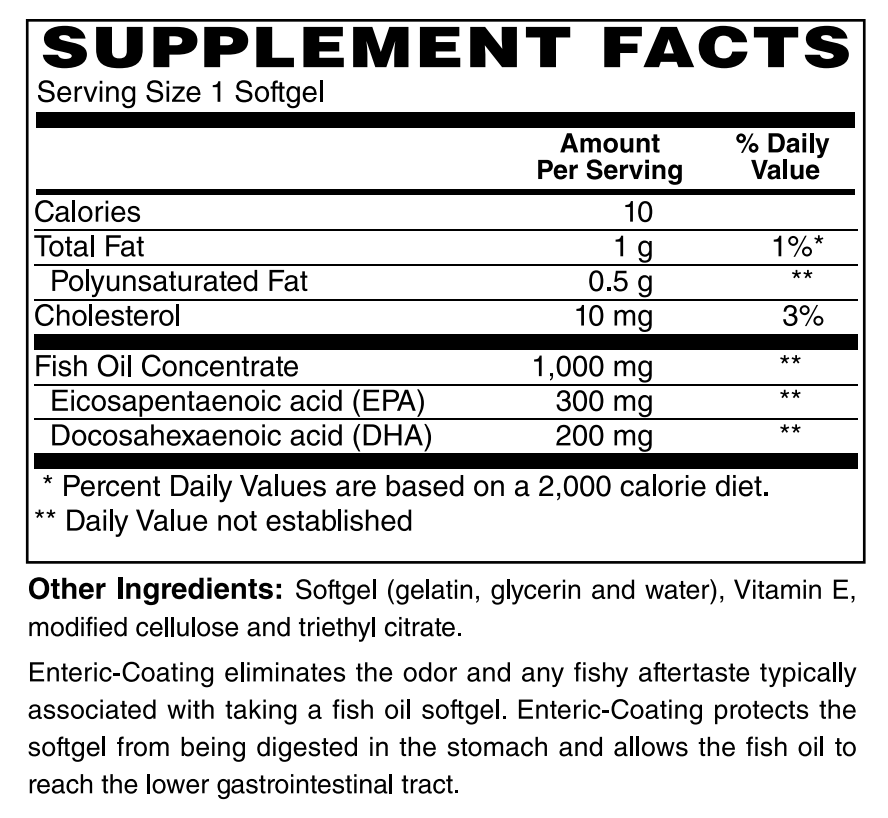 Super Omega 3 500mg Enteric Coated 60 Softgels