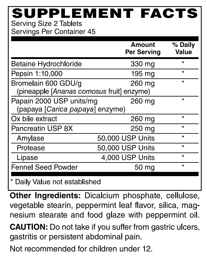 Superzymes Digestive Enzymes 90 Tablets