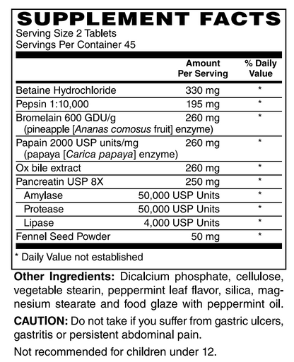 Superzymes Digestive Enzymes 90 Tablets
